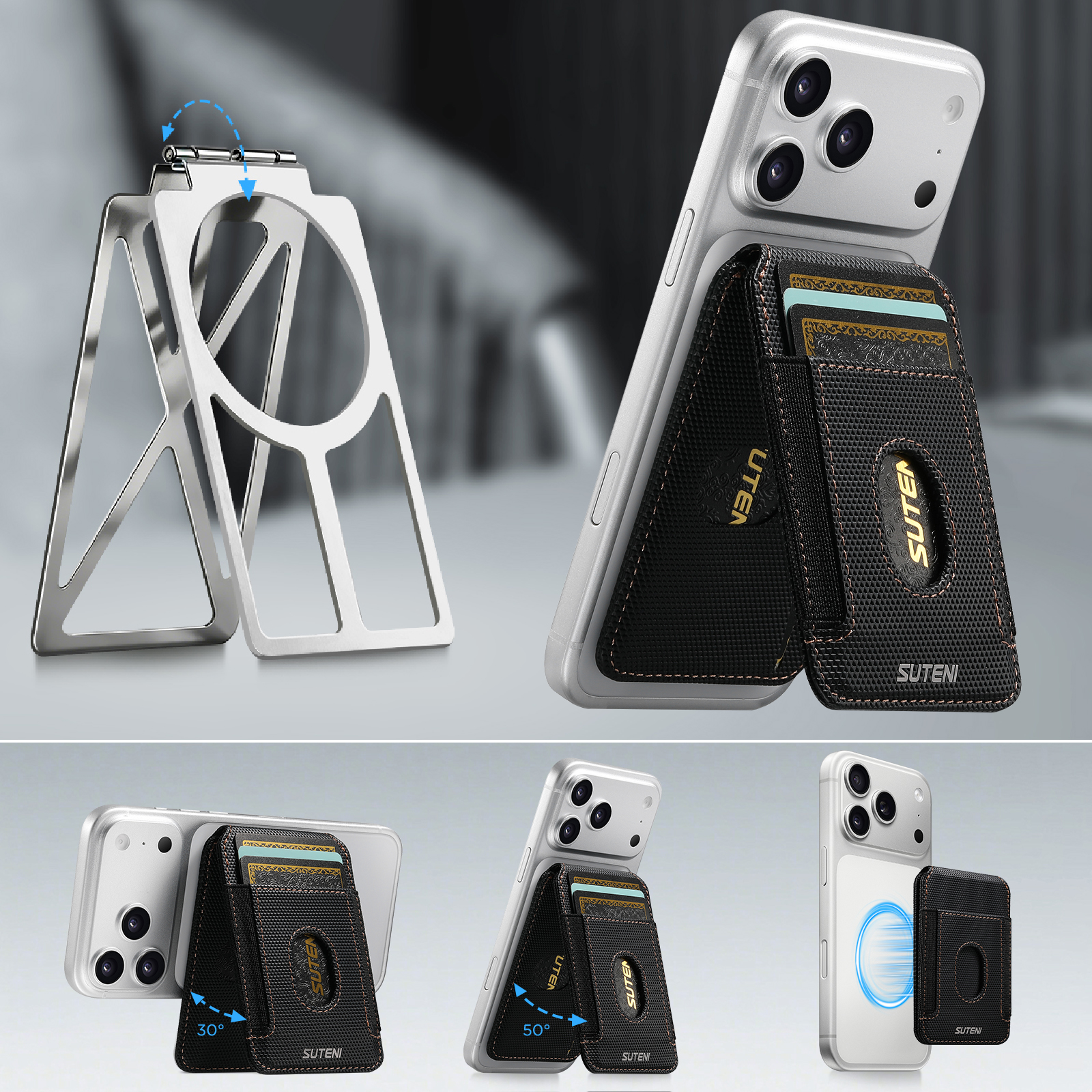 Luxury Bags - SUTENI Mobile Phone Stand Magnet RFID