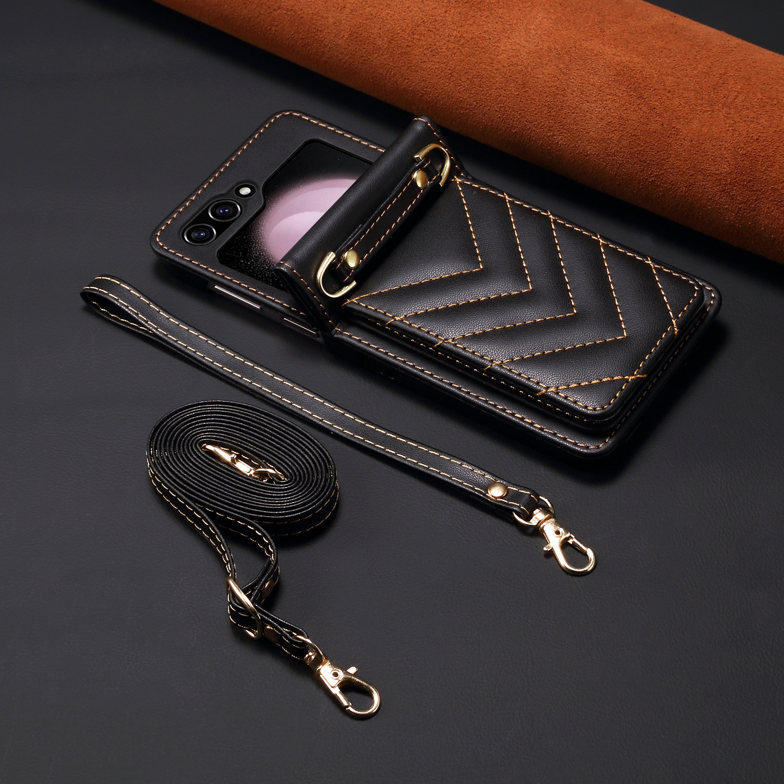 Luxury Bags - Luxury V-shaped Quilted Leather Crossbody Phone