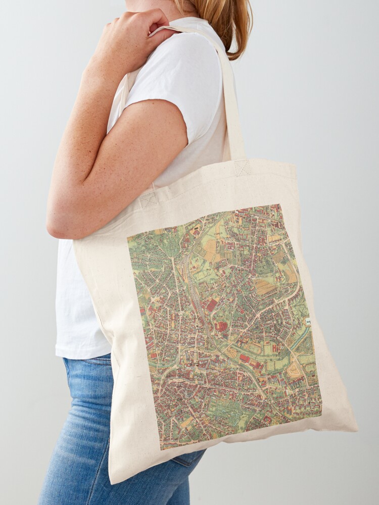 Luxury Bags Germany - Vintage Map of Bayreuth, Germany Tote