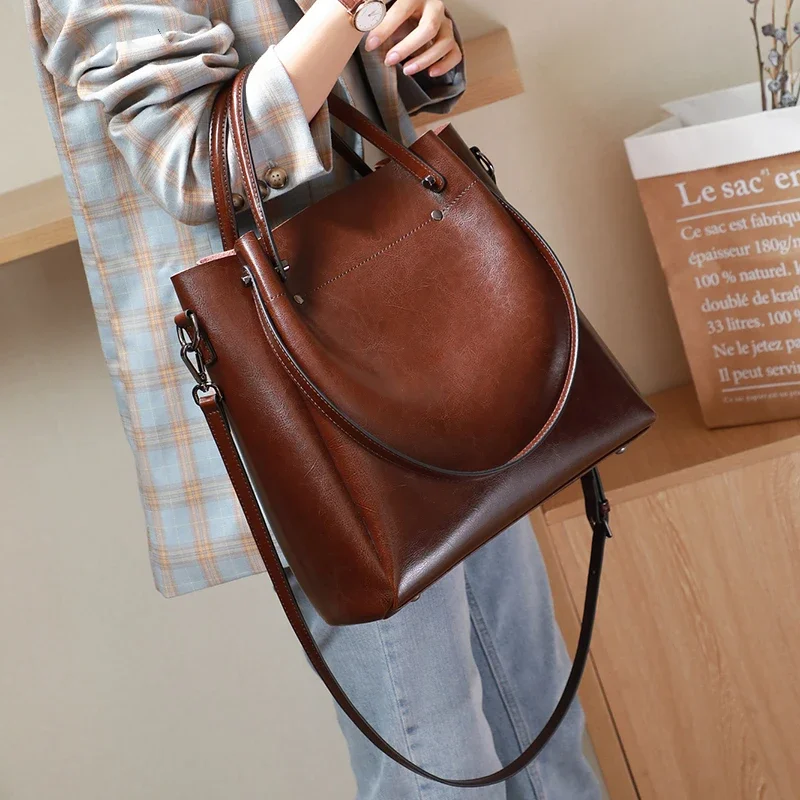 Genuine Leather Tote Bag for W - Xl Luxury Bags ulasan dan harga