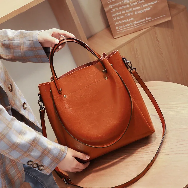 Genuine Leather Tote Bag for W - Xl Luxury Bags ulasan dan harga