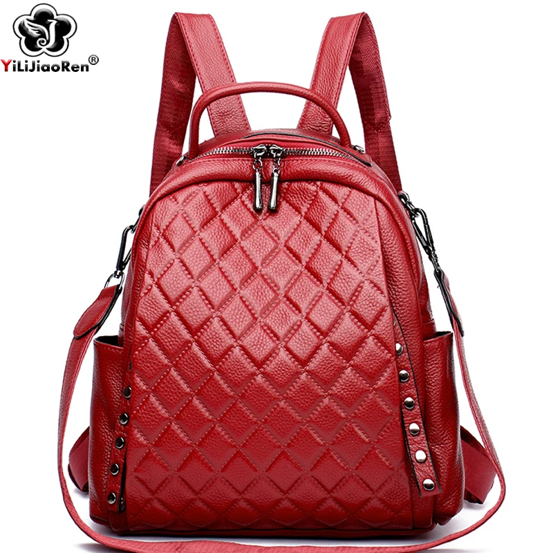 Genuine Leather Rucksack Women - Luxury Bags Girls ulasan dan harga