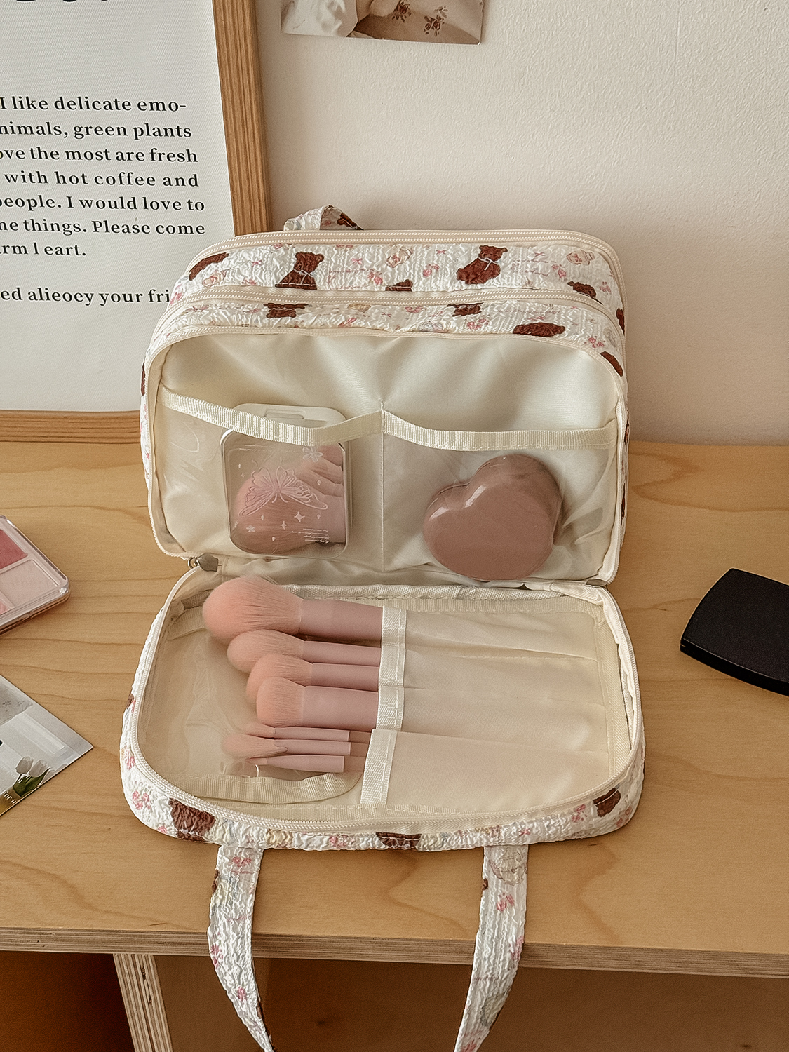 Airfriend Bear Makeup Bag Pouc - Luxury Bags China Wholesale ulasan dan harga
