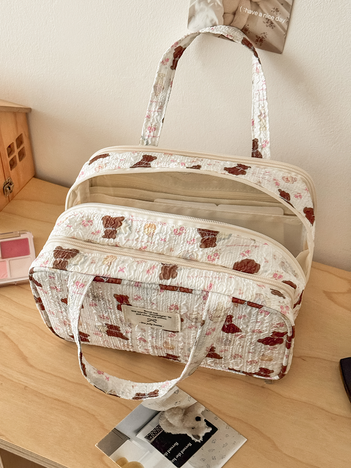 Airfriend Bear Makeup Bag Pouc - Luxury Bags China Wholesale ulasan dan harga