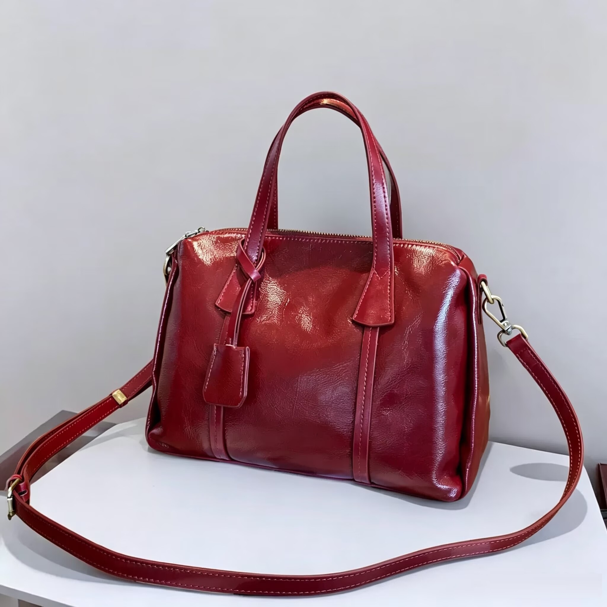 Vintage Real Leather Handbag F - Luxury Bags Girls ulasan dan harga