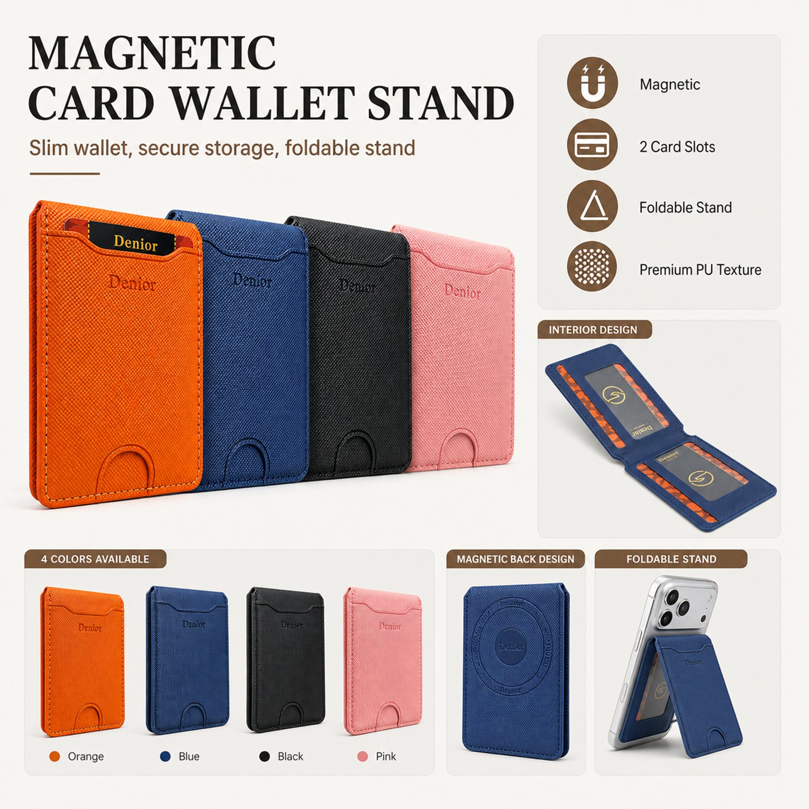 Mobile Phone Wallet Stand Magn - Luxury Bags ulasan dan harga