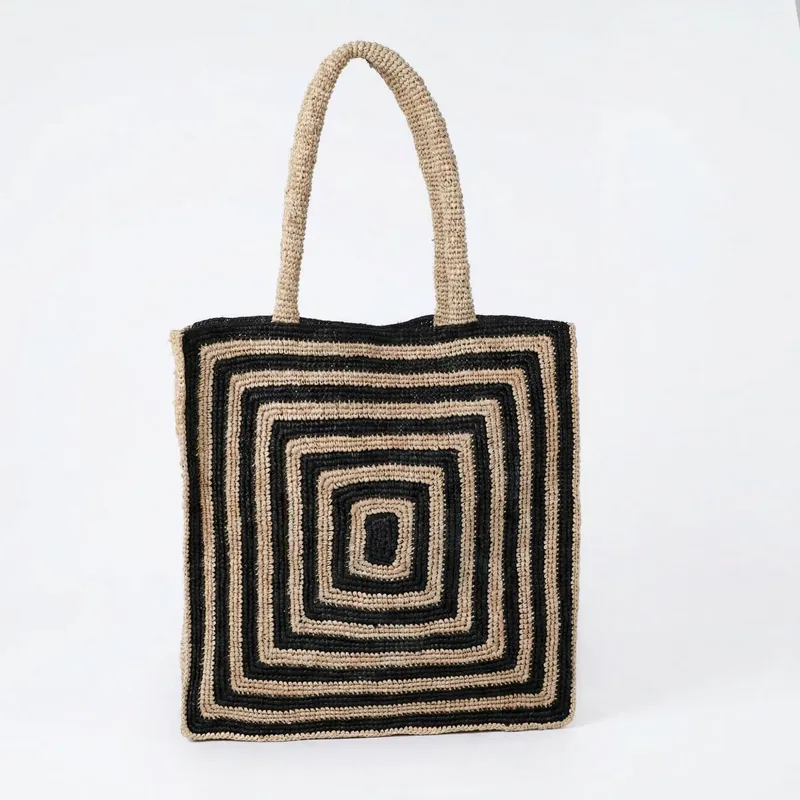 Striped raffia woven straw bag - Luxury Bags ulasan dan harga