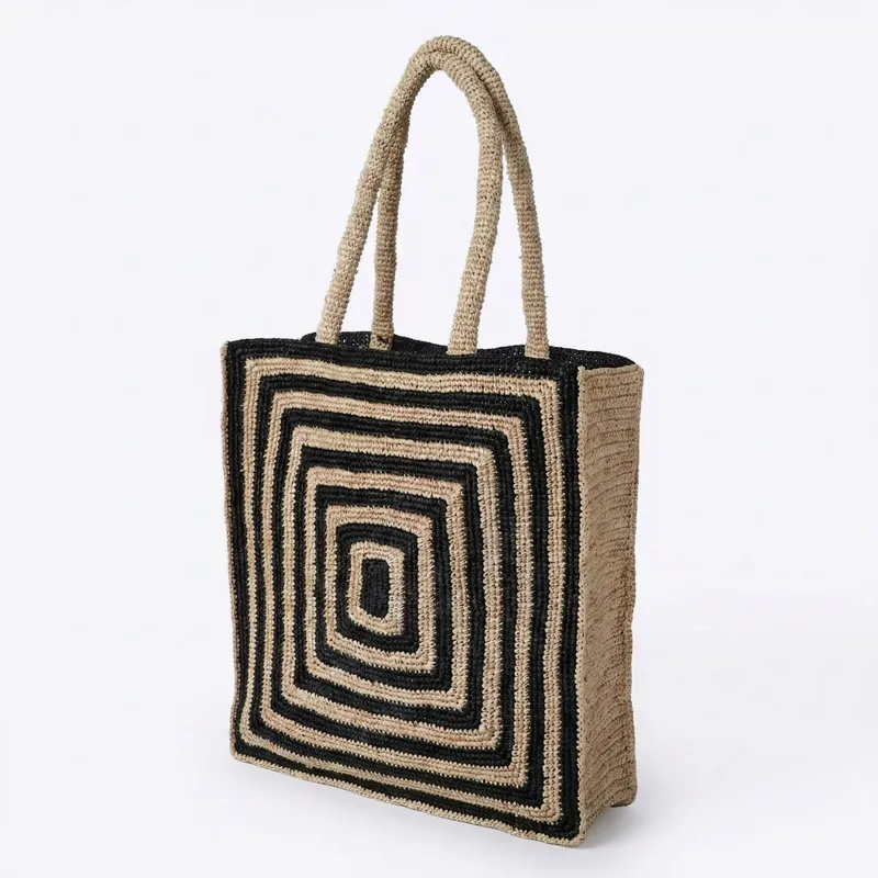 Striped raffia woven straw bag - Luxury Bags ulasan dan harga