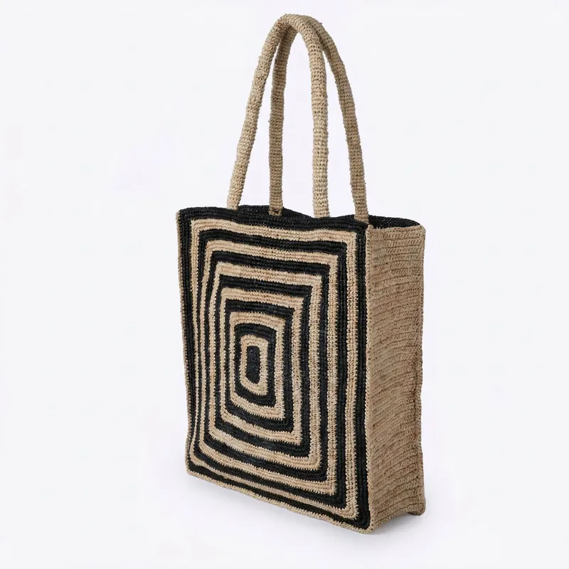 Striped raffia woven straw bag - Luxury Bags ulasan dan harga