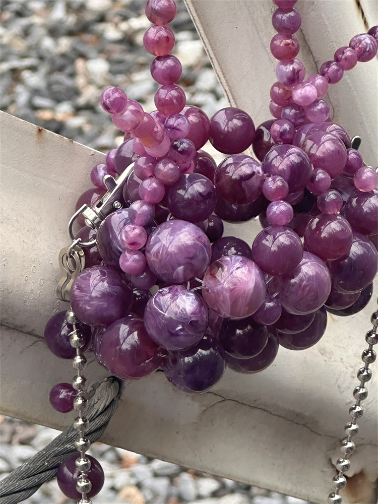 Girls Mini Purple Beaded  Clut - Luxury Bags Girls ulasan dan harga