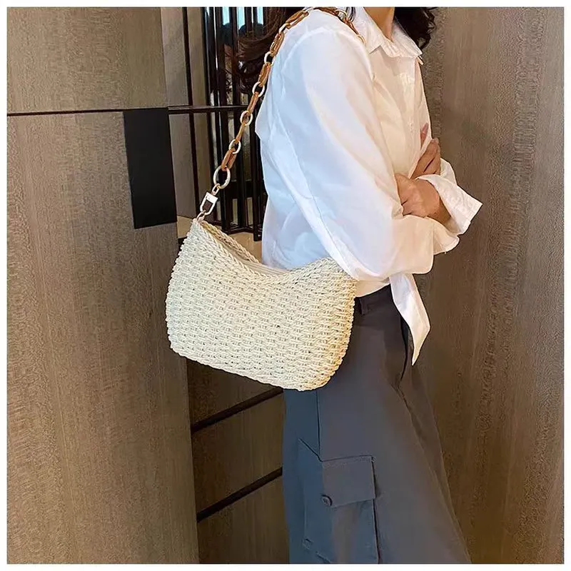 Straw Woven Shoulder Bag for W - Luxury Bags ulasan dan harga