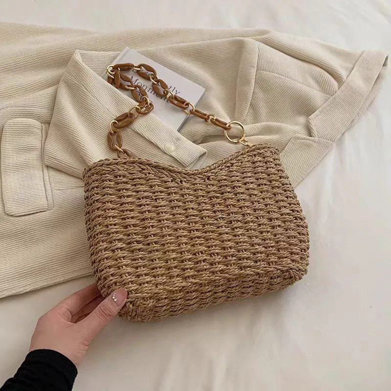 Straw Woven Shoulder Bag for W - Luxury Bags ulasan dan harga