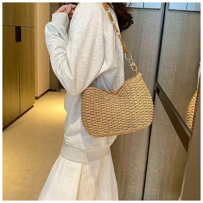 Straw Woven Shoulder Bag for W - Luxury Bags ulasan dan harga