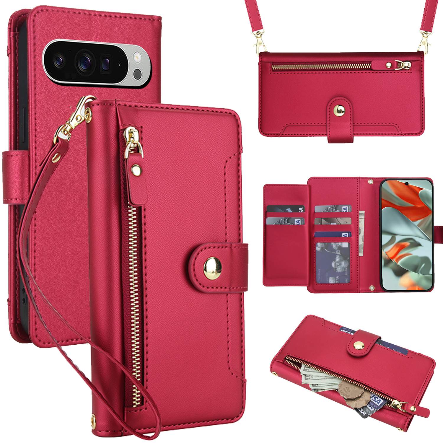 Crossbody Zipper Leather Walle - Luxury Bags ulasan dan harga