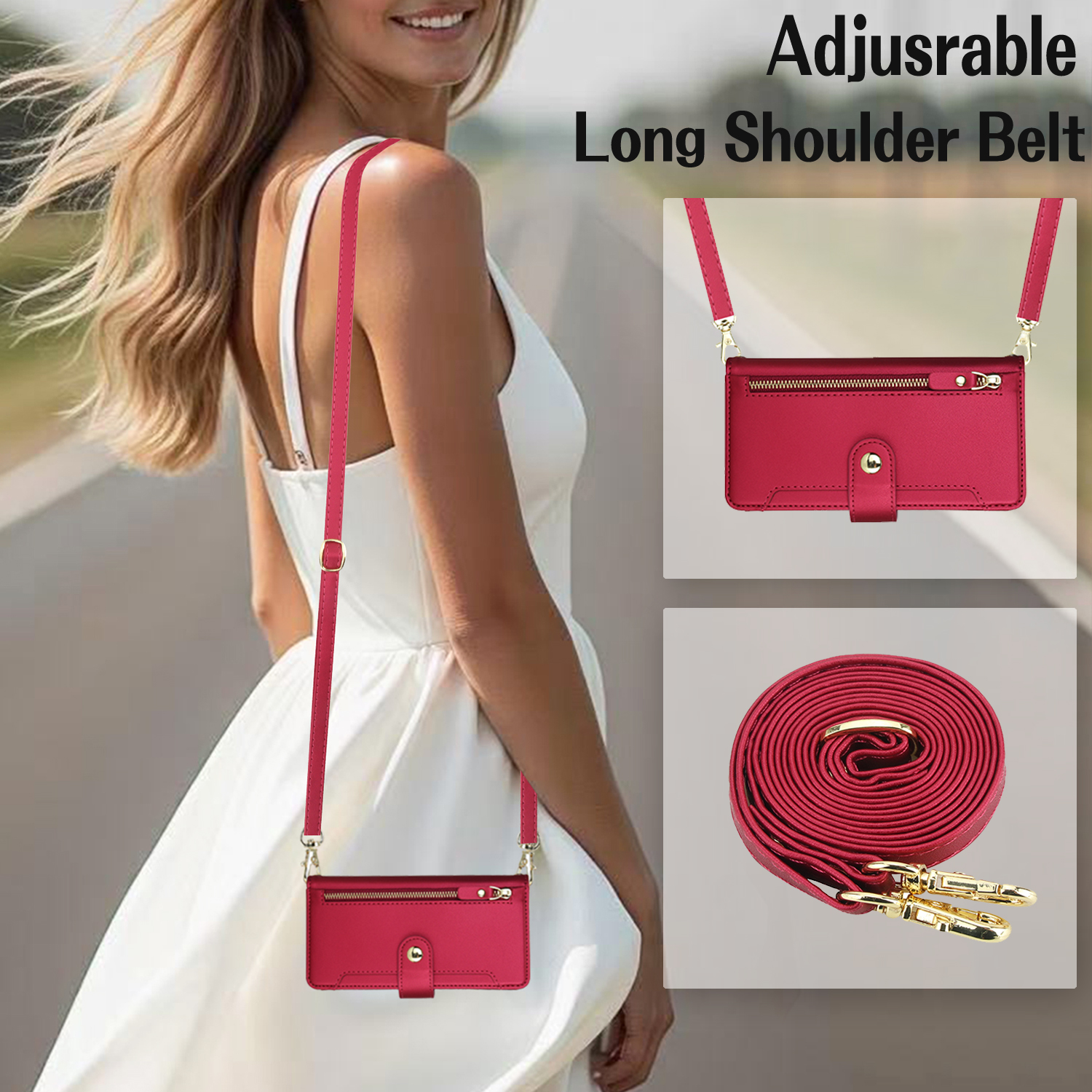 Crossbody Zipper Leather Walle - Luxury Bags ulasan dan harga