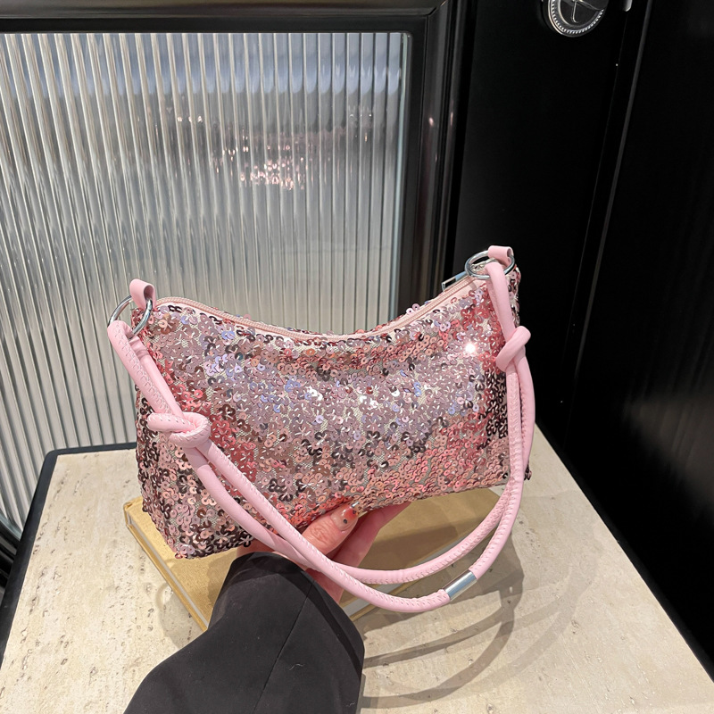 Solid Color Sequins Crossbody  - Luxury Bags Girls ulasan dan harga
