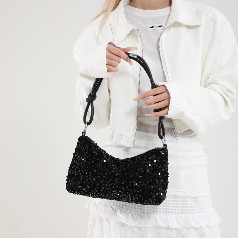 Solid Color Sequins Crossbody  - Luxury Bags Girls ulasan dan harga