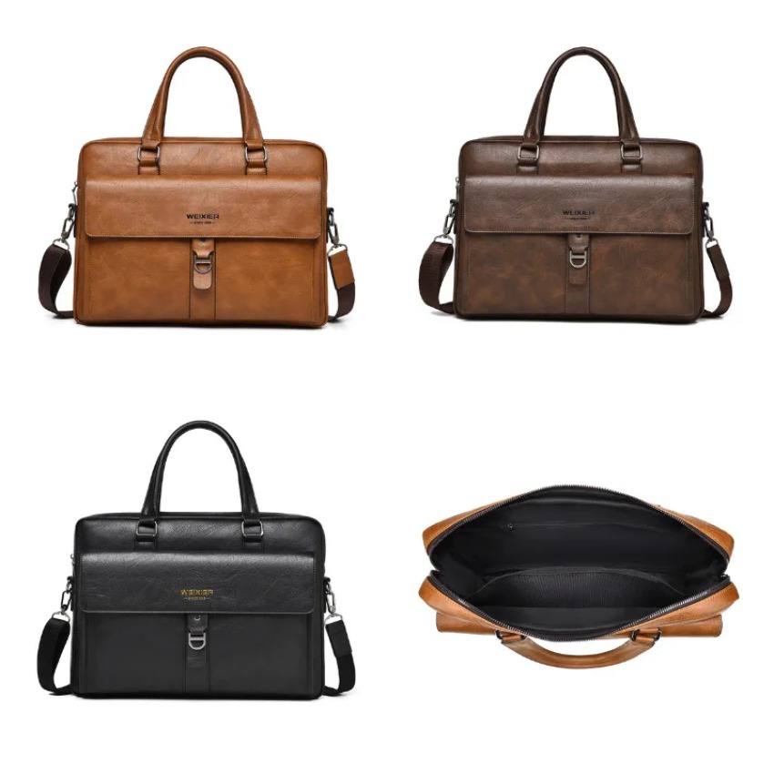 Brand new men's handbag retro  - Luxury Zipper Bags ulasan dan harga