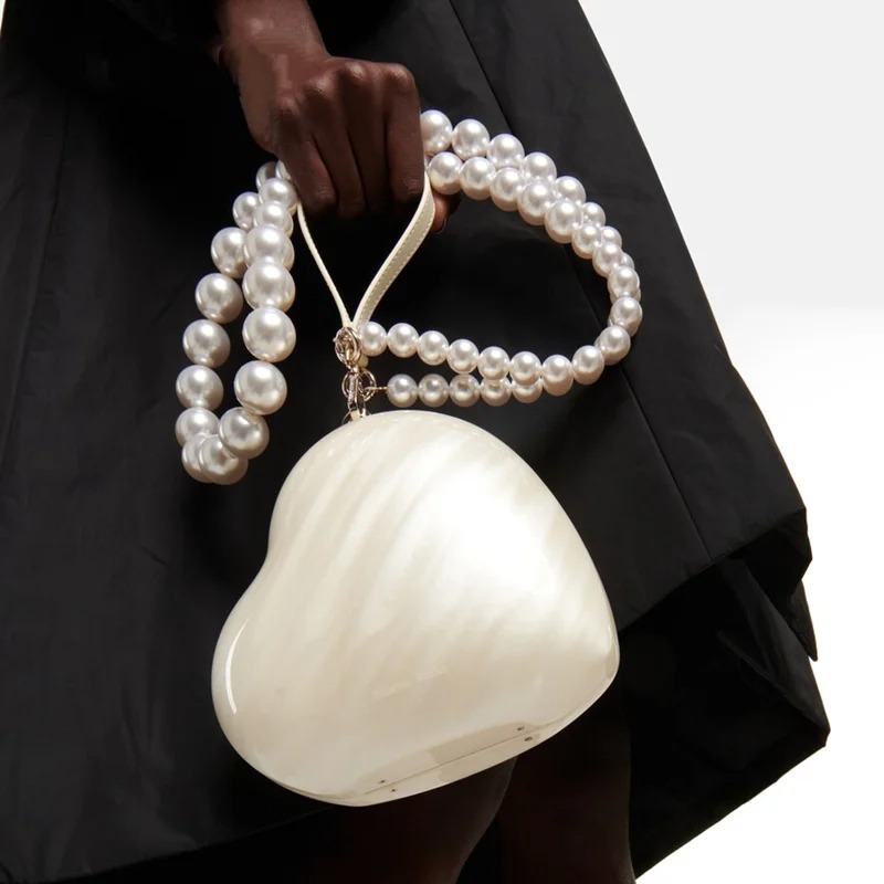 Fashion Acrylic Hearts Evening - Luxury Bags Girls ulasan dan harga
