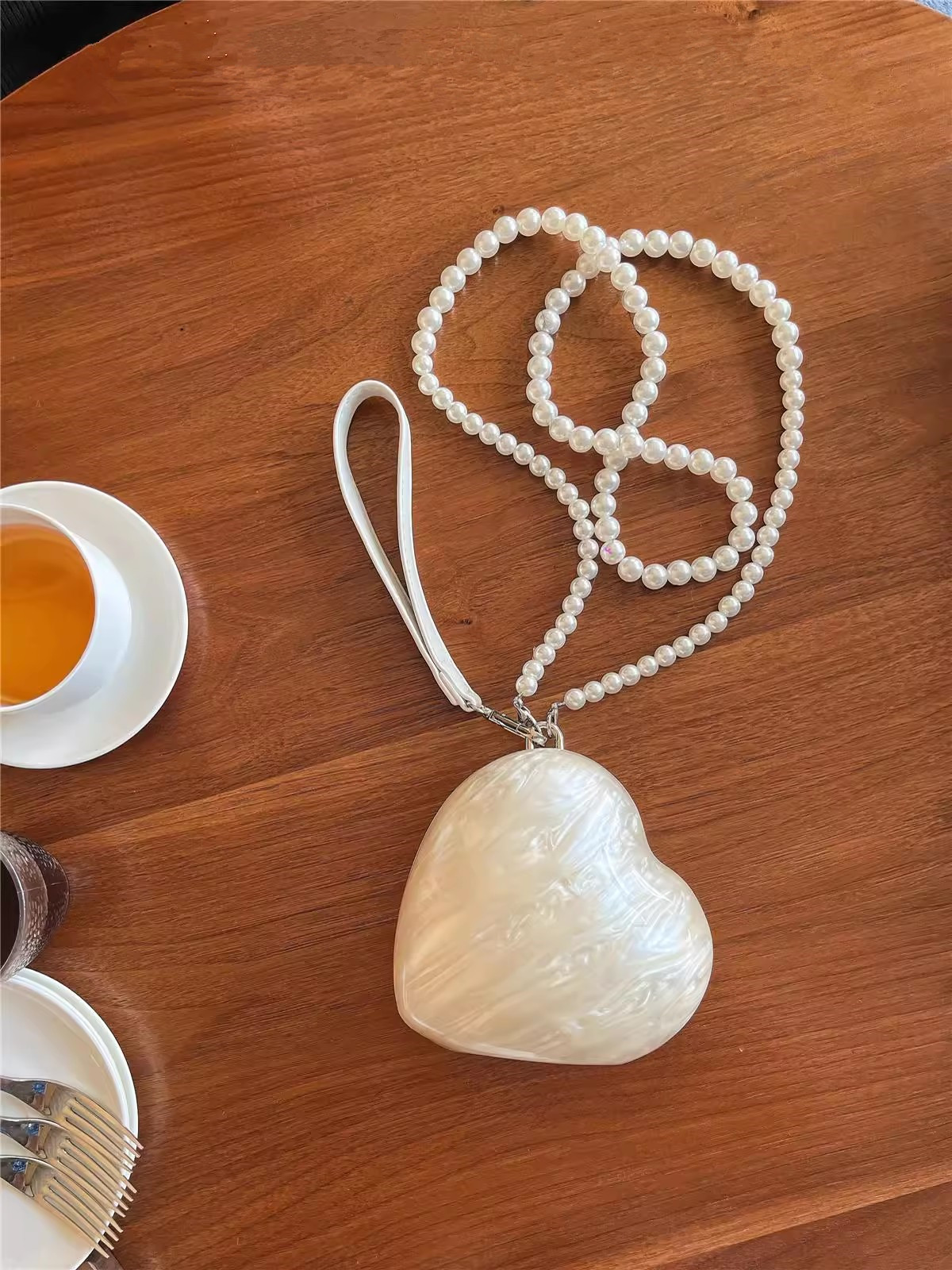 Fashion Acrylic Hearts Evening - Luxury Bags Girls ulasan dan harga